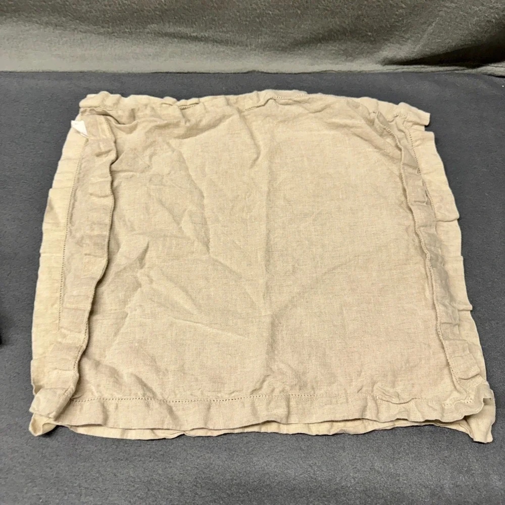 Pottery Barn Linen Napkins Set of‎ 4 Hemstitch Flax Tan Table Linens 20